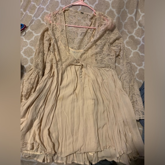 Free People Lace fairytale bell sleeves sexy Dress - Picture 7 of 8